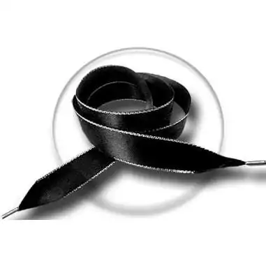 Lacets de chaussures larges satin noir doré-Achat|Vente en…