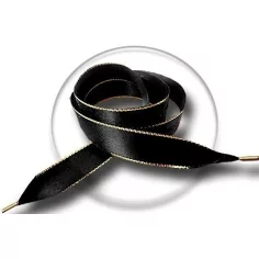 Lacets de chaussures larges satin noir doré-Achat|Vente en…