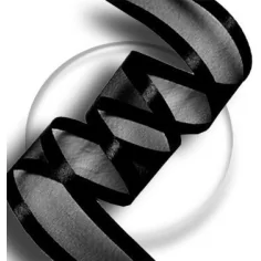 Lacets organdi noir gansé satin&nbsp;noir pour vos chaussures 2