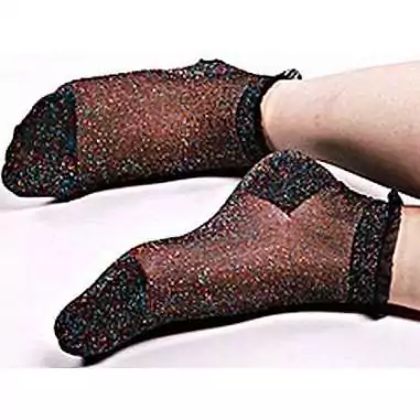 Chaussettes&nbsp;noires pailletées multicolores pour vos jolis…