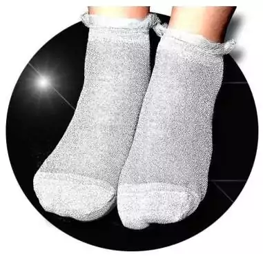 Chaussettes pailletées argent pour vos jolis pieds