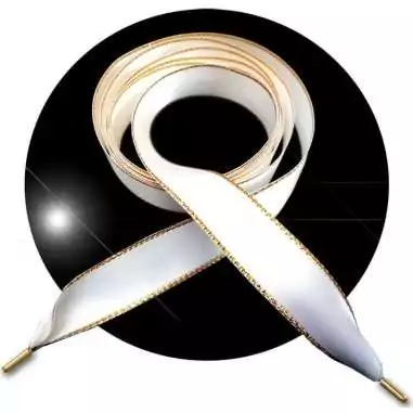 Lacets de chaussures larges satin noir doré-Achat|Vente en…