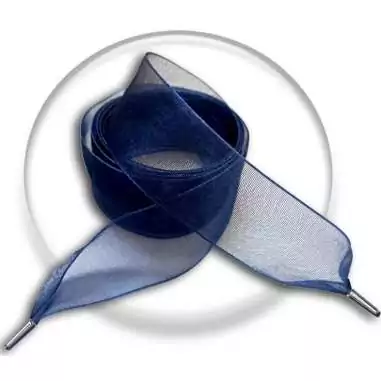 Lacets organdi large bleu marine pour vos chaussures