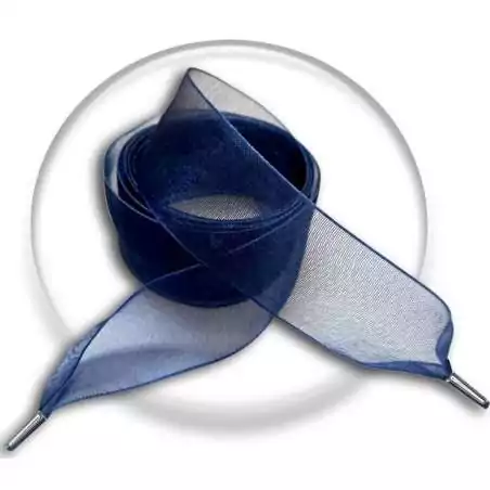 Lacets organdi large bleu marine pour vos chaussures