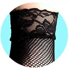 Chaussettes&nbsp;noires&nbsp;résille & dentelle pour vos jolis pieds 2