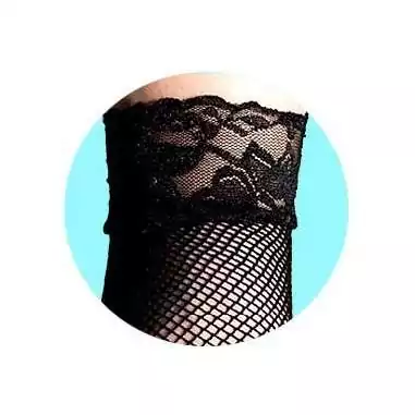 Chaussettes&nbsp;noires&nbsp;résille & dentelle pour vos jolis pieds