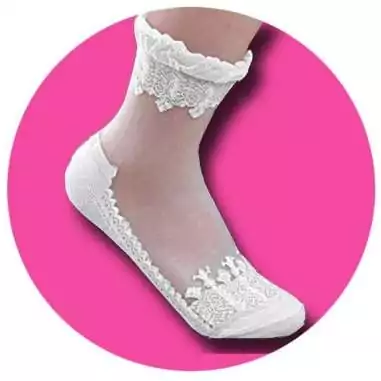 Chaussettes&nbsp;transparentes&nbsp;& blanches. pour vos jolis pieds