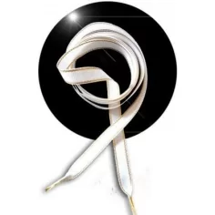 Lacets plats blancs liseret&nbsp;doré pour vos chaussures