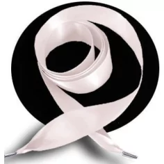 Lacets larges en satin rose poudré pour vos chaussures