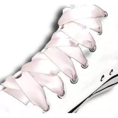 Lacets en satin rose poudré pour vos chaussures