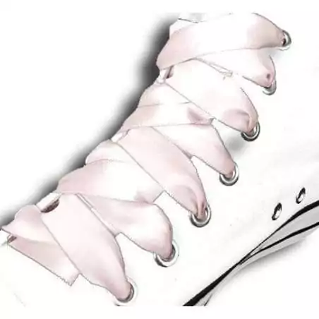 Lacets en satin rose poudré pour vos chaussures