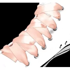 Lacets en satin rose pêche pour vos chaussures