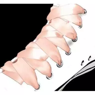 Lacets en satin rose pêche pour vos chaussures