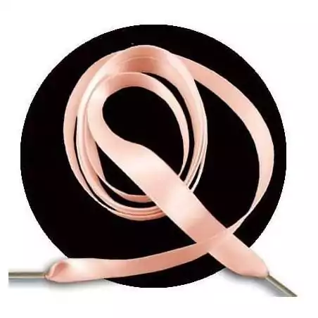 Lacets&nbsp;fins&nbsp;en satin rose pêche pour vos chaussures