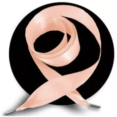 Lacets larges en satin rose pêche pour vos chaussures