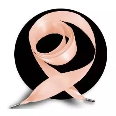 Lacets larges en satin rose pêche pour vos chaussures