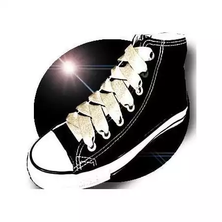 Lacets en satin champagne pailleté pour vos chaussures