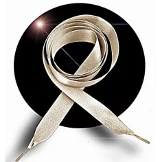 Lacets en satin champagne pailleté pour vos chaussures