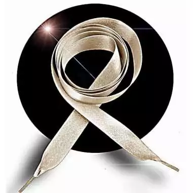 Lacets en satin champagne pailleté pour vos chaussures