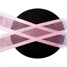 Lacets organdi rose&nbsp;gansé&nbsp;satin pour vos chaussures 2