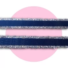 Lacets marine frange argentée pour vos chaussures 2