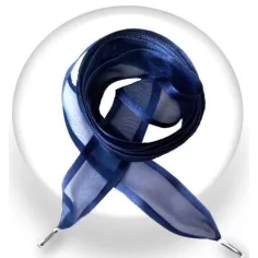 Lacets organdi gansé satin bleu marine pour vos chaussures