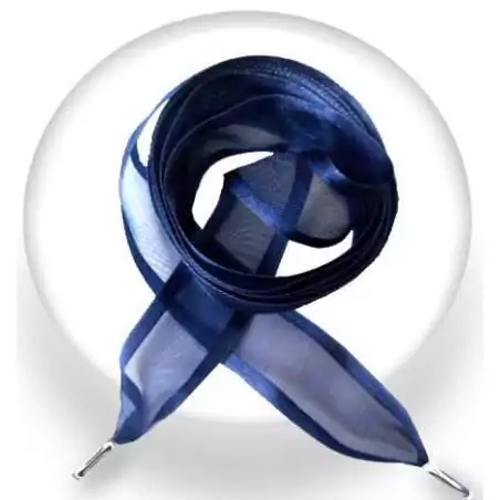 Lacets organdi gansé satin bleu marine pour vos chaussures