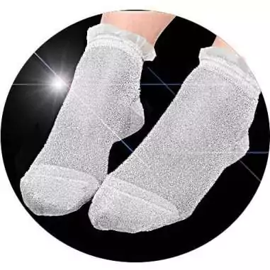 Chaussettes pailletées argent pour vos jolis pieds