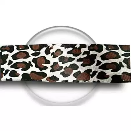 Lacets satin large&nbsp;panthère sable pour vos chaussures