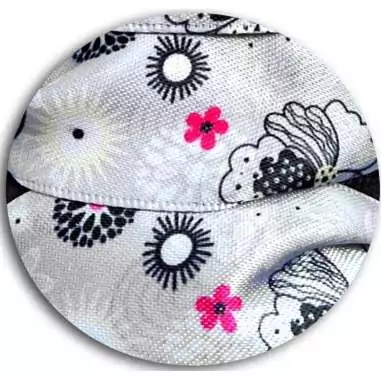 Lacets satin large gris décorés Japon pour vos chaussures