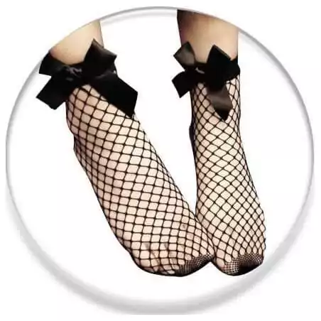 Chaussettes résille noire avec noeud pour vos jolis pieds