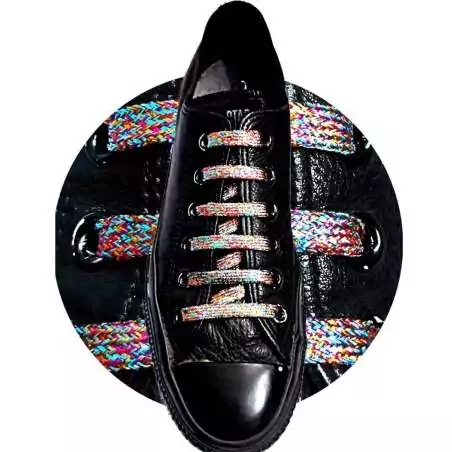 Lacets multicolores paillettes pour vos chaussures