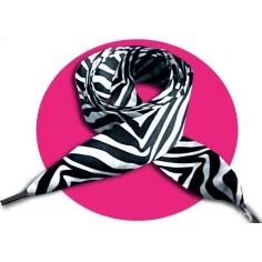 Lacets satin large zèbre noir &nbsp;& blanc pour vos chaussures