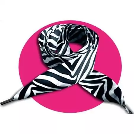 Lacets satin large zèbre noir &nbsp;& blanc pour vos chaussures