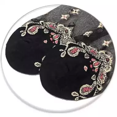 Chaussettes&nbsp;transparentes&nbsp;/ noires à motifs pour vos…