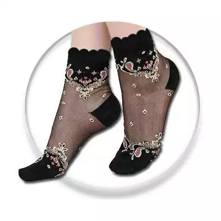Chaussettes&nbsp;transparentes&nbsp;/ noires à motifs pour vos…