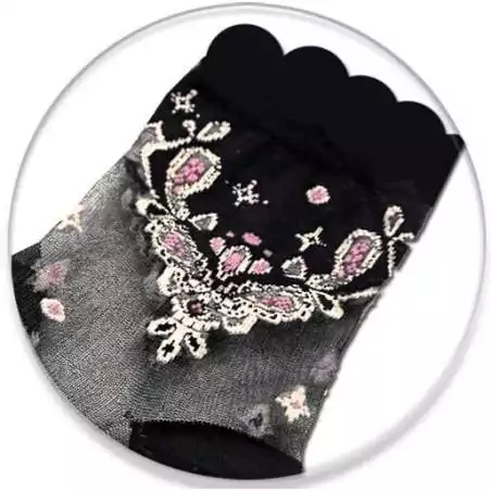 Chaussettes&nbsp;transparentes&nbsp;/ noires à motifs pour vos…
