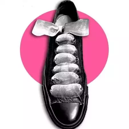 Lacets organdi dégradé de gris à noir. pour vos chaussures