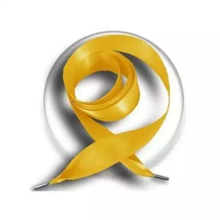 Lacets larges en satin moutarde pour vos chaussures