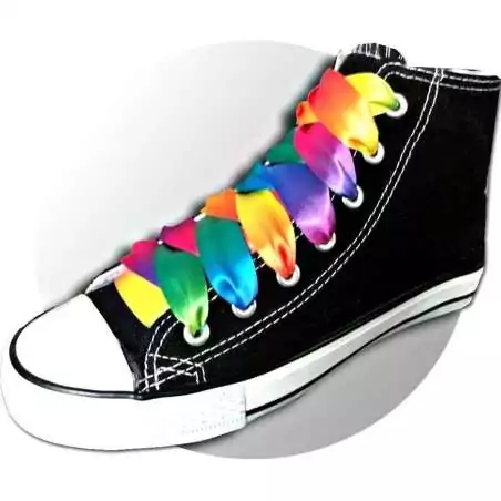 Lacets larges satin multicolore pour vos chaussures