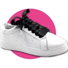 Lacets larges en satin noir&nbsp; pour vos chaussures 2