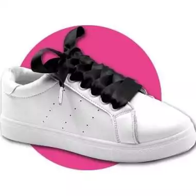 Lacets larges en satin noir&nbsp; pour vos chaussures