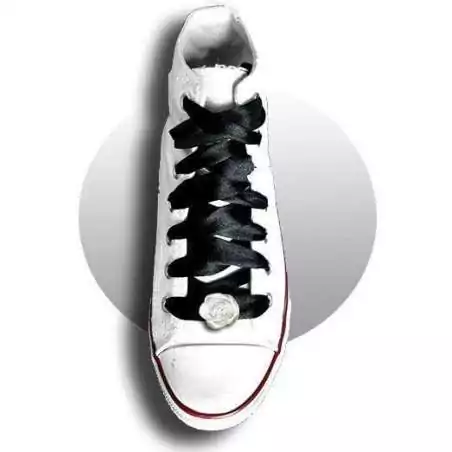 Décorations de lacets de chaussures fleur rose blanche.…