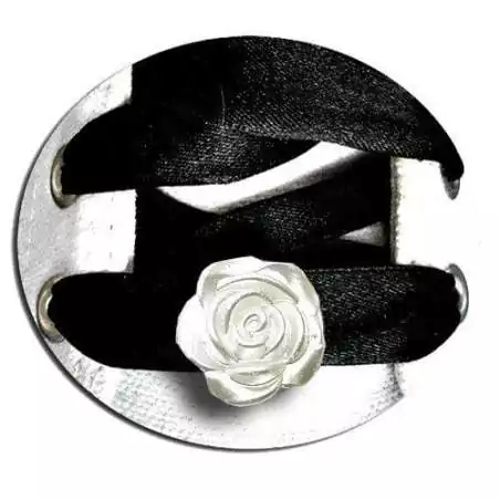 Décorations de lacets de chaussures fleur rose blanche.…