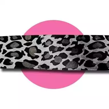 Lacets satin large gris panthère pour vos chaussures