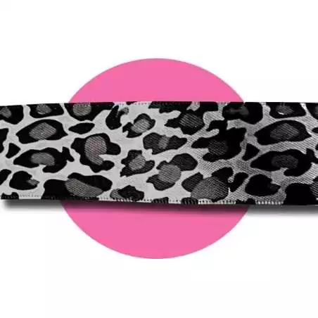 Lacets satin large gris panthère pour vos chaussures