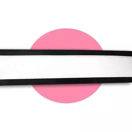 Lacets en satin large&nbsp;blanc gansé noir pour vos chaussures