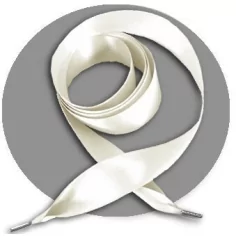 Lacets larges en satin blanc&nbsp;cassé pour vos chaussures