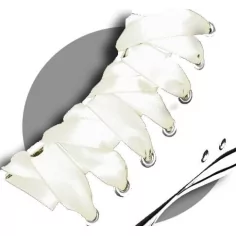 Lacets en satin blanc&nbsp;cassé pour vos chaussures