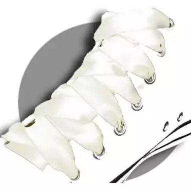 Lacets en satin blanc&nbsp;cassé pour vos chaussures